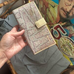 Salvatore Ferragamo Pink and Cream Wallet